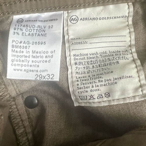 Adriano Goldschmied The Graduate Tailored Leg Men's Green Pants size 32 X 29 - Picture 9 of 11